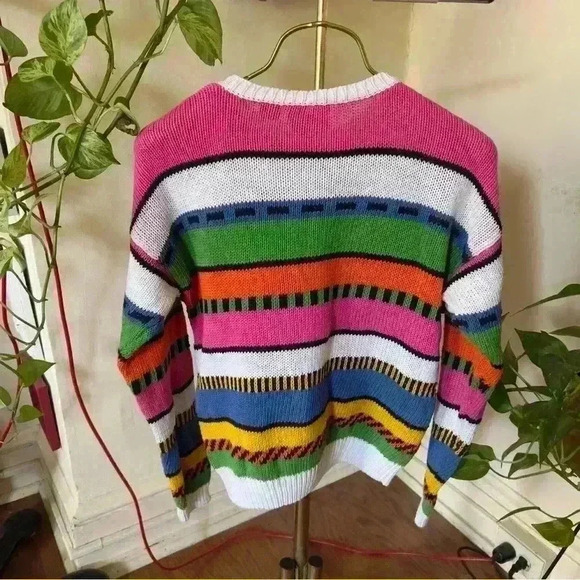 Vtg 90s Best American Clothing Co Multicolored Sweater - Medium - Picture 4 of 8